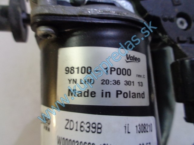 predný mechanizmus stieračov na hyundai ix20, 98100-1P000